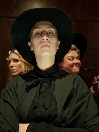 Wyrd Sisters: Magrat Garlick, Granny Weatherwax, and Nanny Ogg